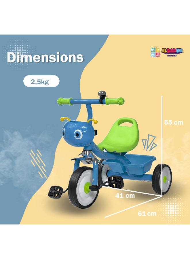 AL BADER Kids Balance Bike, 3 Wheel Bike With Rear Basket, Toddler Balance Bike For 1.5-4 Years, Kids Balance Trike With Bell, Blue - Image 4